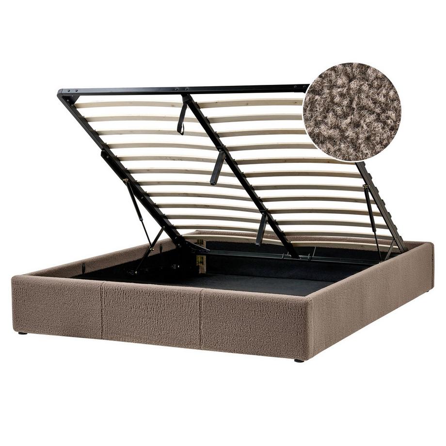 Lit ottoman sans tête de lit en Bouclé  DINAN