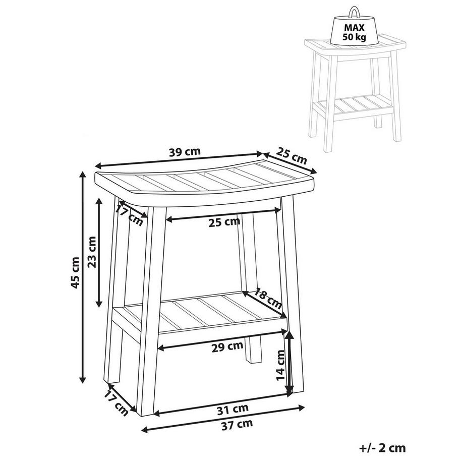 Beliani Table d'appoint en Bambou  TREMONT  