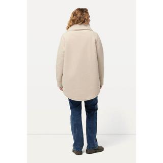 Ulla Popken  Sweat-shirt en polaire à col montant et manches longues, fermeture à glissière - silhouette en A 