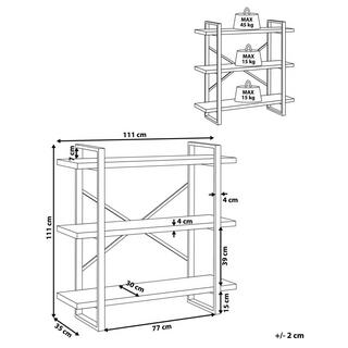 Beliani Bücherregal mit 3 Fächern aus MDF-Platte Industriell TIMBER  