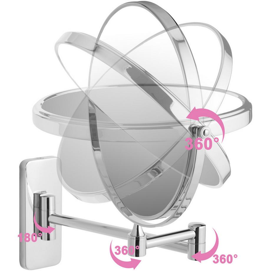 Tectake  Miroir de maquillage  rond et double face 