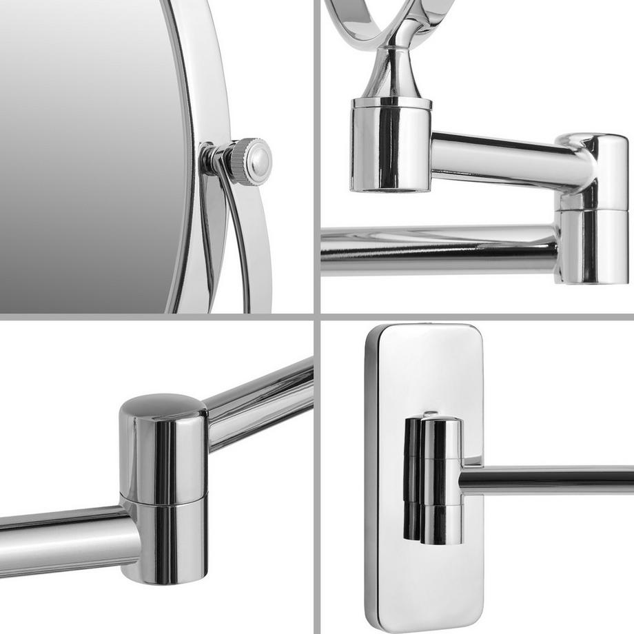 Tectake  Miroir de maquillage  rond et double face 