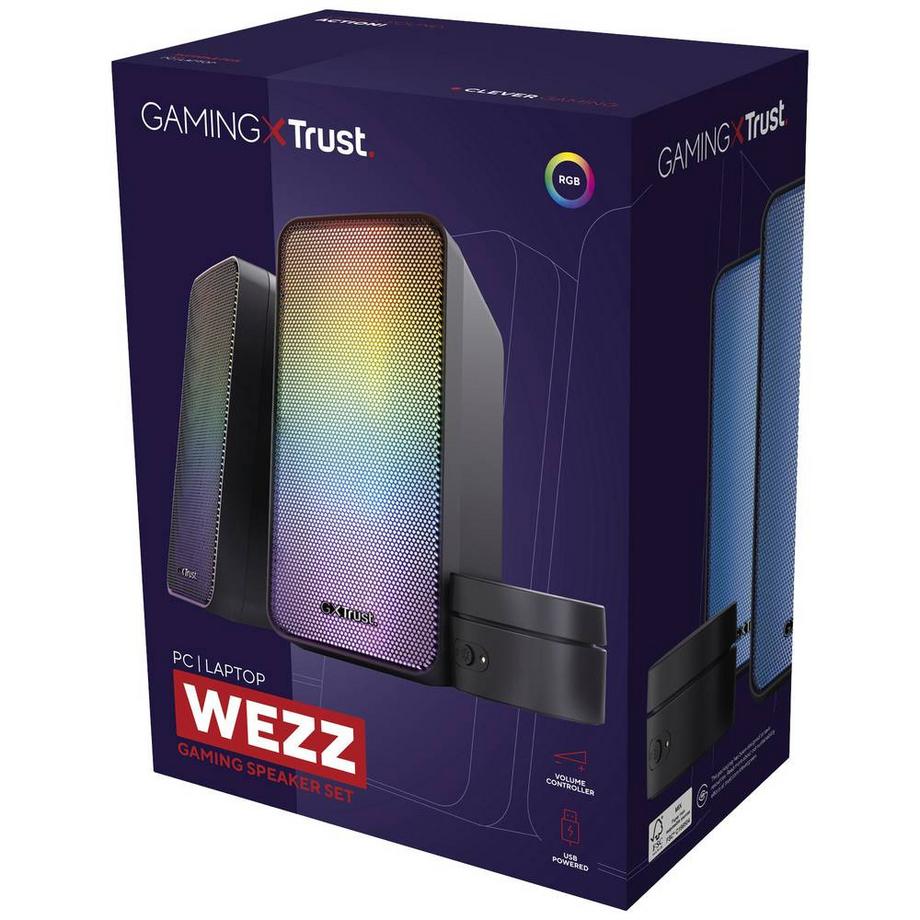 Trust  GXT 611 Wezz Beleuchtetes 2 RGB-Lautsprecherset 