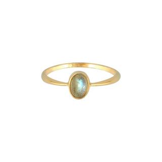 Elli  Bague Femmes Fiançailles Solitaire Avec Pierre Précieuse Labradorite En Or Jaune 375 