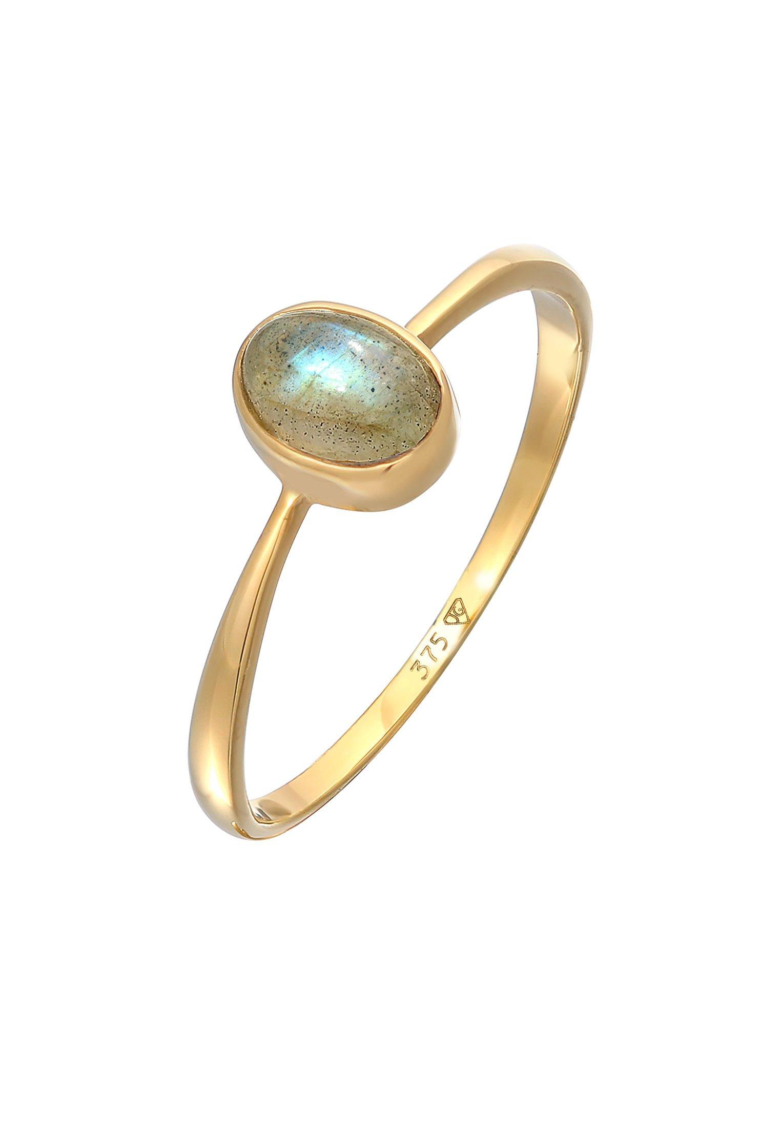 Image of Ring Labradorit Solitär Verlobung 375er Gelbgold Damen Gold 52mm