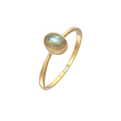 Elli  Bague Femmes Fiançailles Solitaire Avec Pierre Précieuse Labradorite En Or Jaune 375 