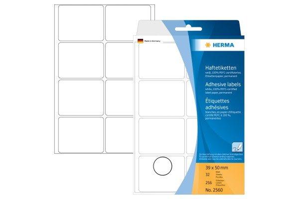 HERMA HERMA Etiketten 39×50mm 2560 weiss 256 Stück  