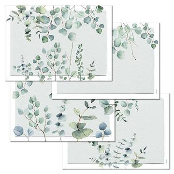 Papiertischset EUCALYPTUS 4 Sujets à 12 Blatt