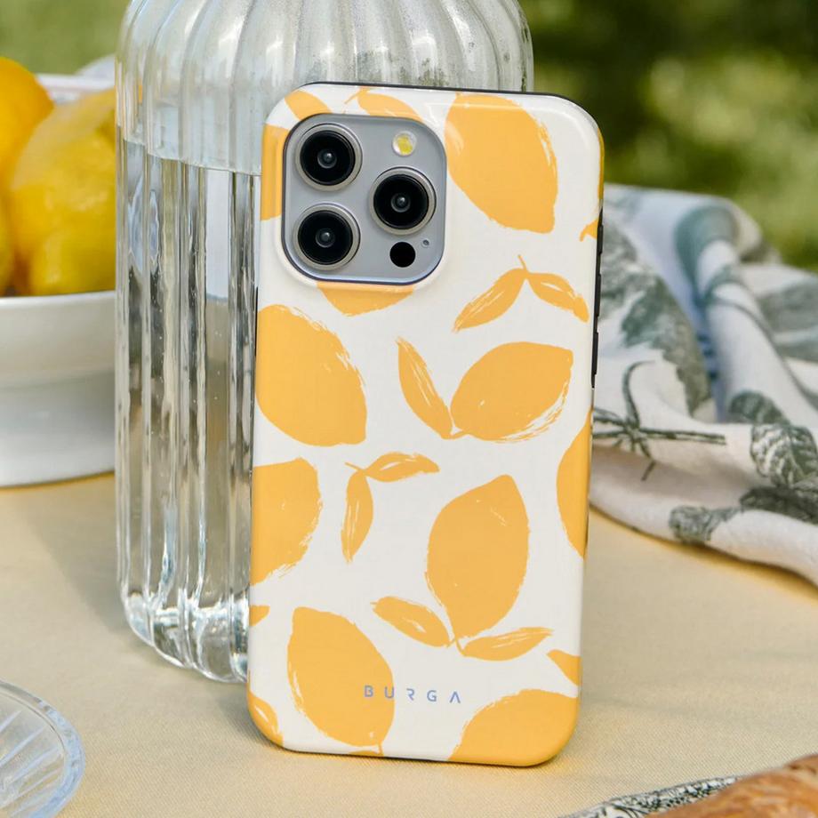 Burga  Custodia MagSafe per iPhone 15 Pro Max Elegante Motivo Lemon Tart 