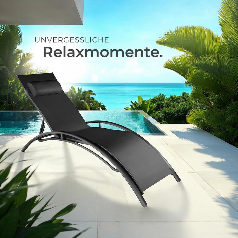 Tectake 2er Set Gartenliege Alina Textilene-Gewebe mit Aluminiumgestell  