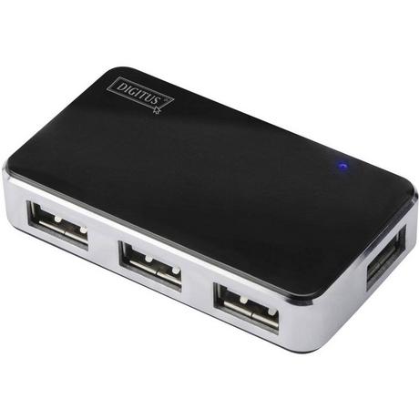 Digitus  Digitus DA-70220 4 Porte Hub USB 2.0 Nero, Argento 