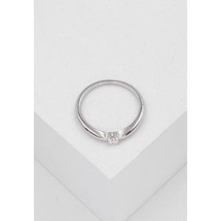 MUAU Schmuck  Solitaire Ring Diamant 0.10ct. Palladium-Weissgold 750 