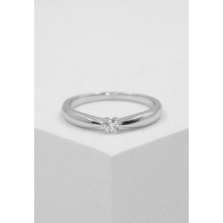 MUAU Schmuck  Solitaire Ring Diamant 0.10ct. Palladium-Weissgold 750 