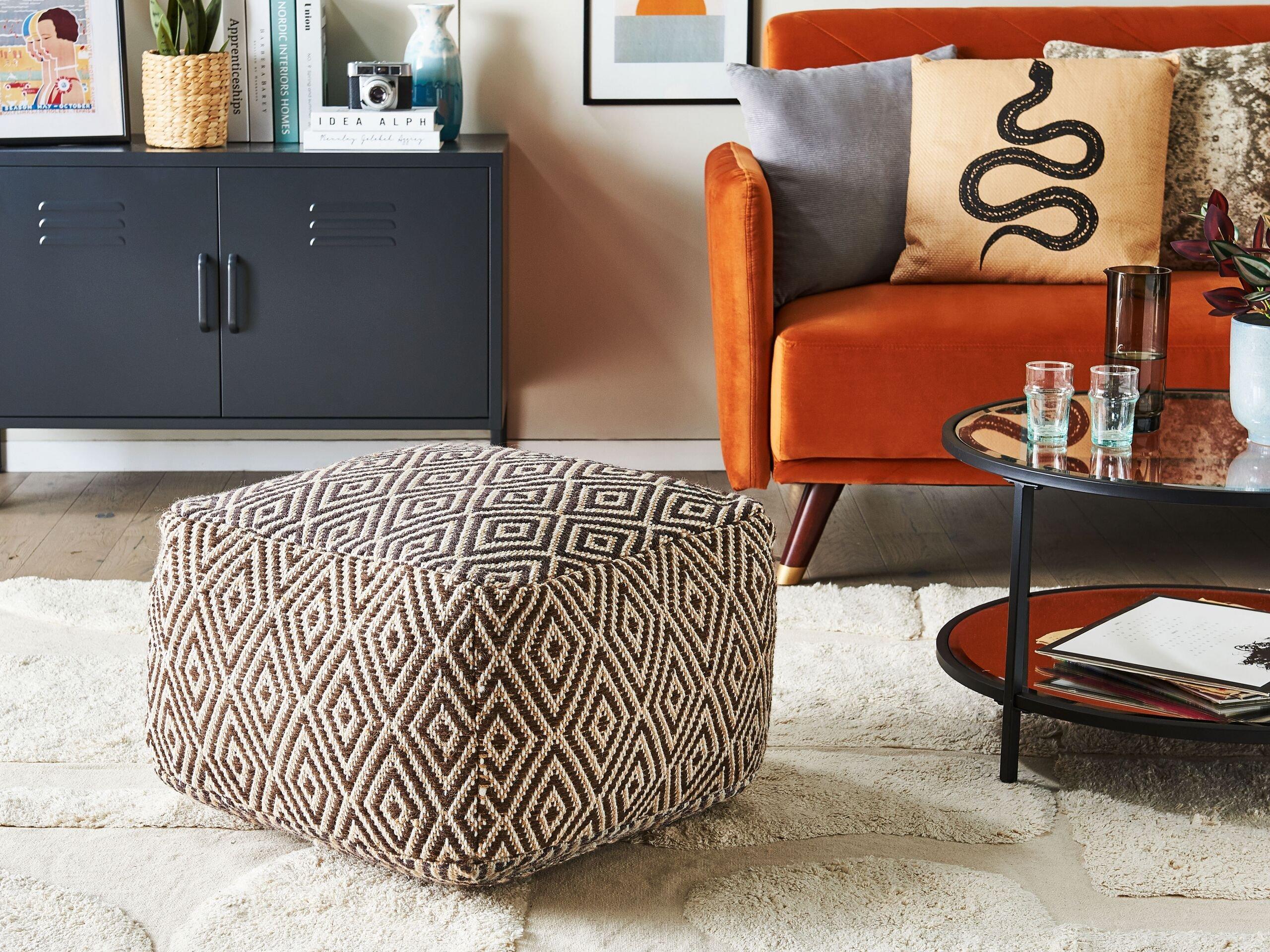 Beliani Pouf aus Wolle Boho MANISA  