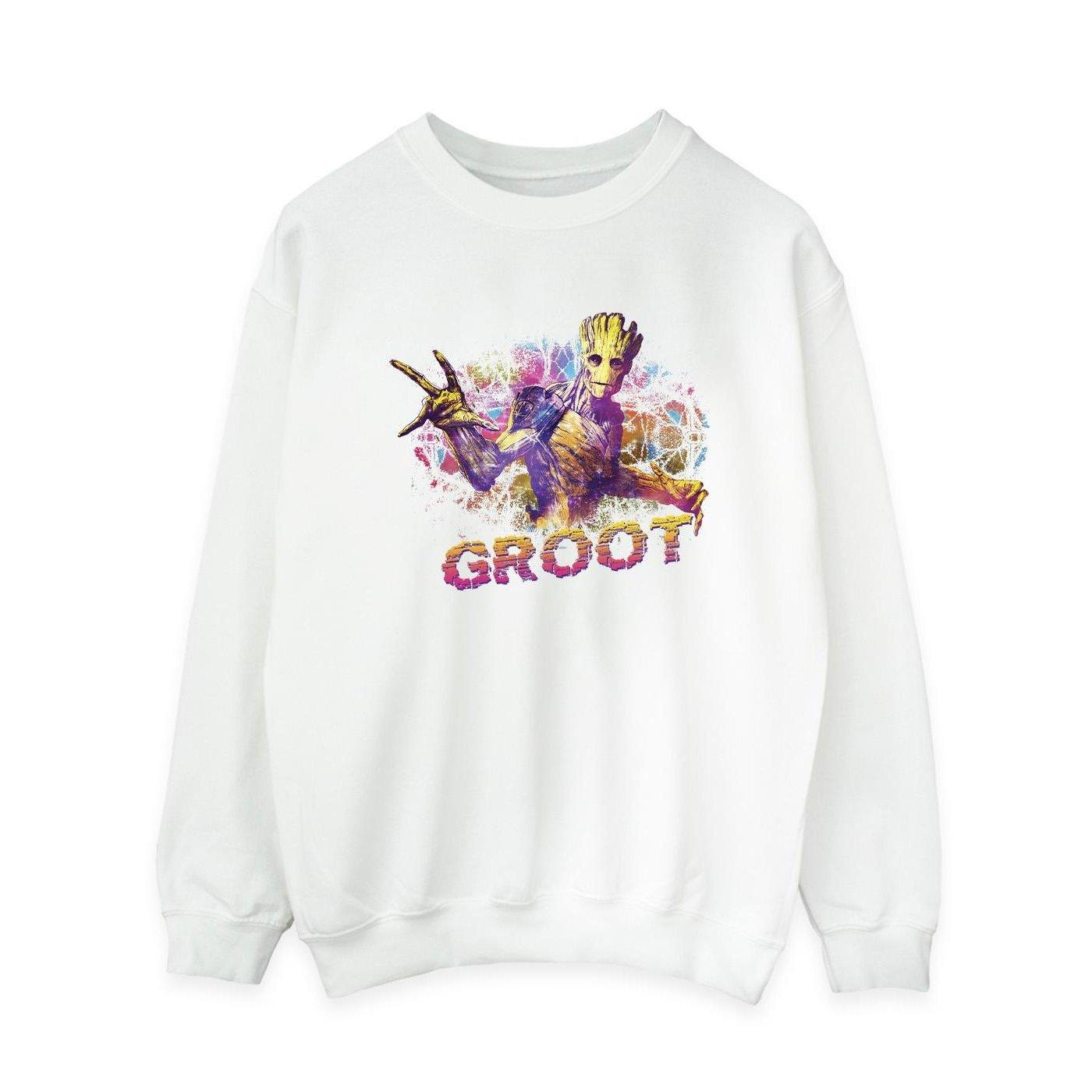 Image of Guardians Of The Galaxy Abstract Groot Sweatshirt Damen Weiss S