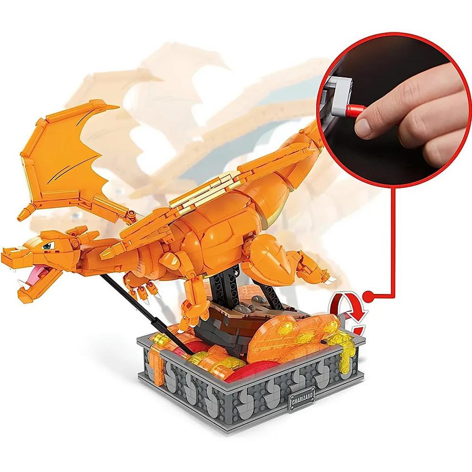 Mega Construx  Pokémon Motion Glurak bewegliches Bauset (1664Teile) 