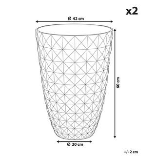 Beliani Set di 2 vasi per piante en Fibra d'argilla Moderno FERIZA  