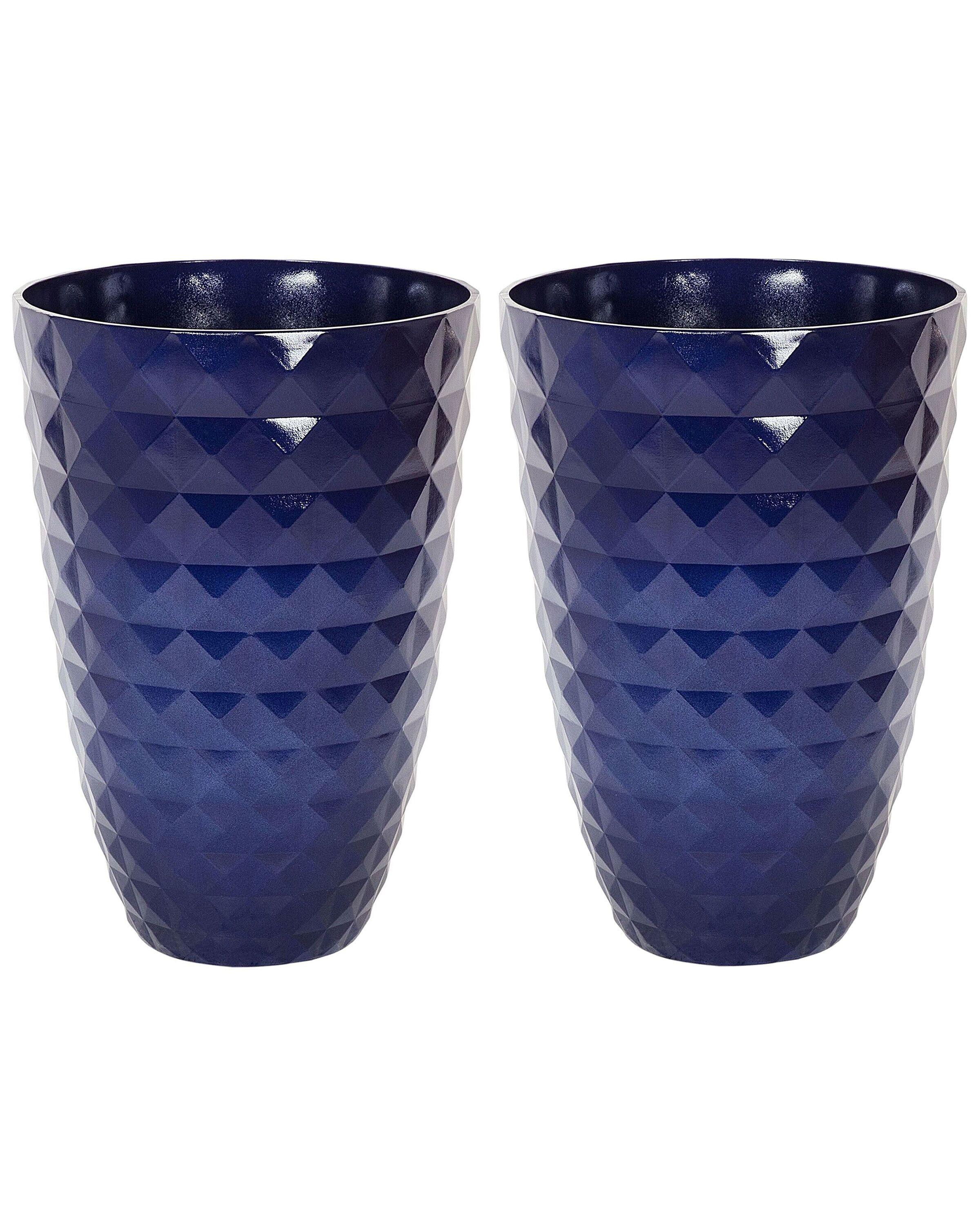 Image of Set mit 2 Blumentöpfen aus Lehm-Faser-Mischung Modern FERIZA Set mit 2 Blumentöpfen aus Lehm-Faser-Mischung Modern FERIZA