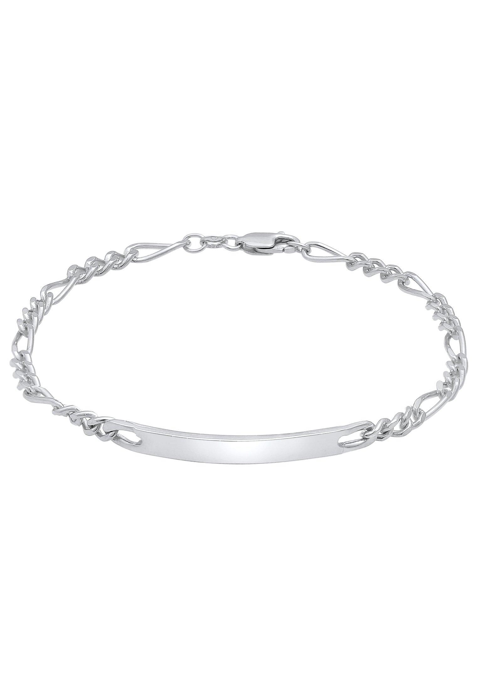 Image of Armband Id Platte Figaro Klassisch Damen Silber 21cm