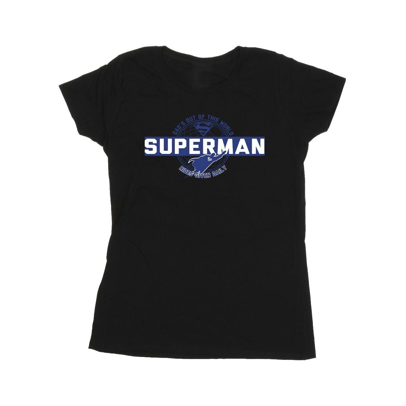 Image of Superman Out Of This World Tshirt Damen Schwarz L
