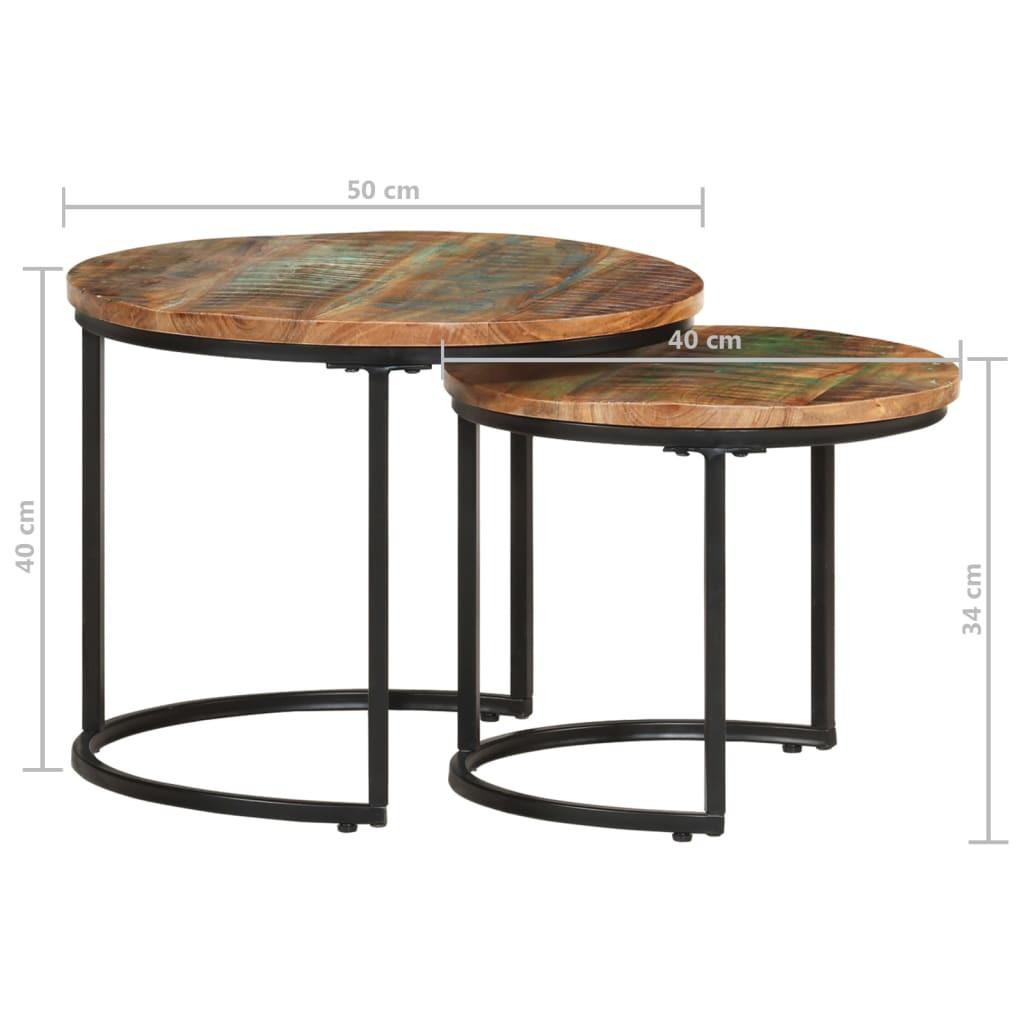 VidaXL Table gigogne bois de récupération  