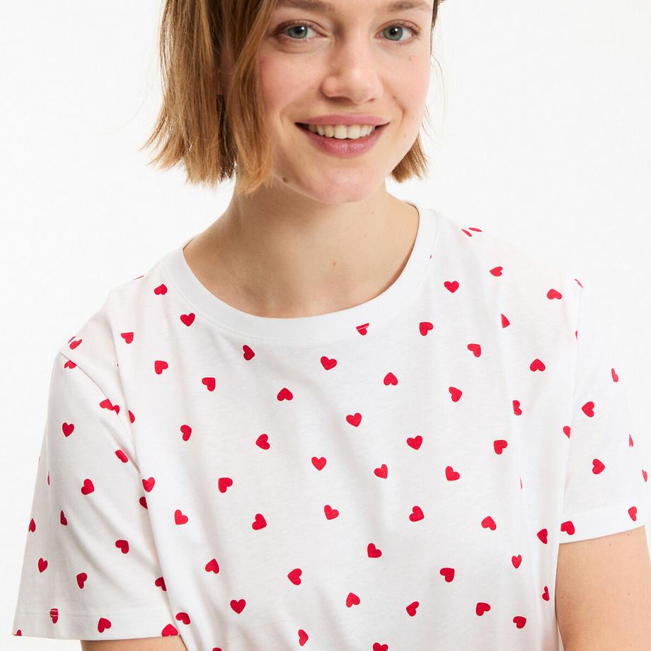 La Redoute Collections Nachthemd mit Herzchen-Print  
