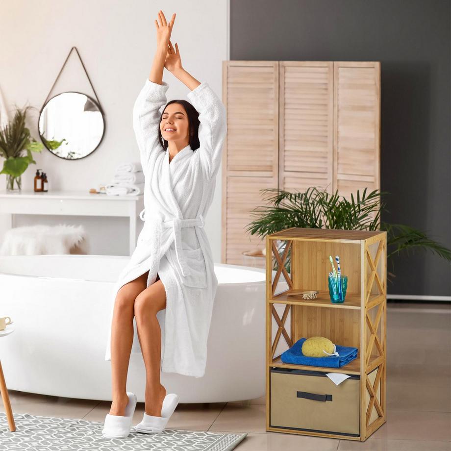 B2X Bambusregal mit Korb  