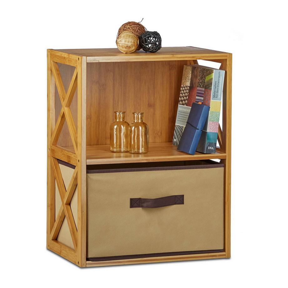 Bambusregal mit Korb