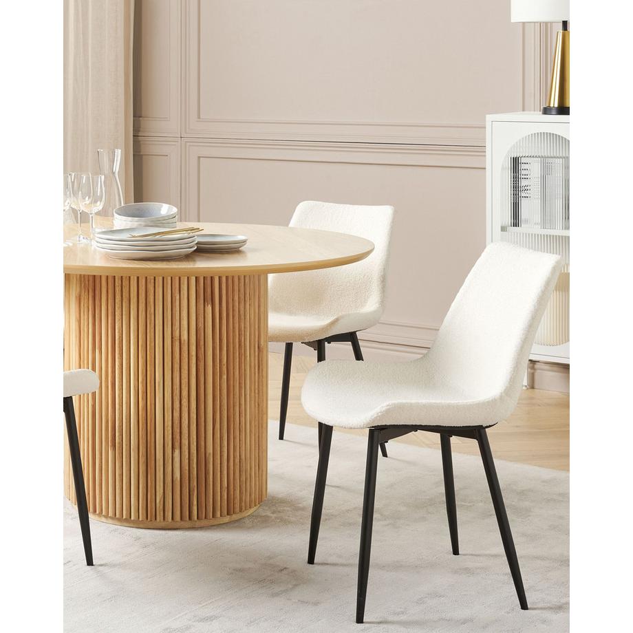 Beliani Lot de 2 chaises de salle à manger en Bouclé Moderne AVILLA  