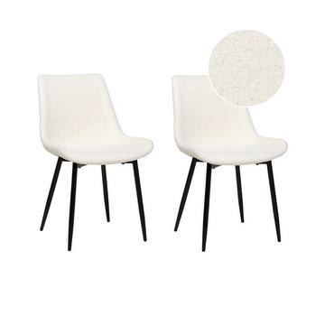 Lot de 2 chaises de salle à manger en Bouclé Moderne AVILLA