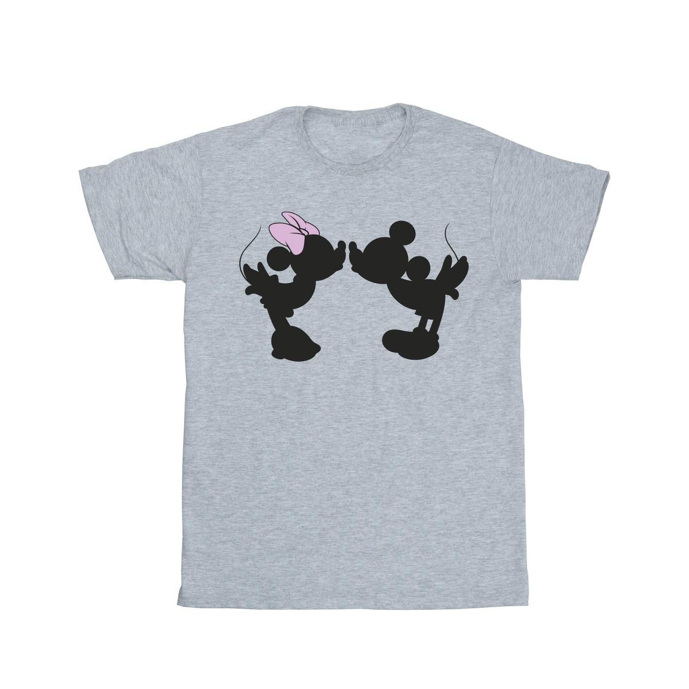 Image of Mickey Minnie Kiss Silhouette Tshirt Unisex Grau 116