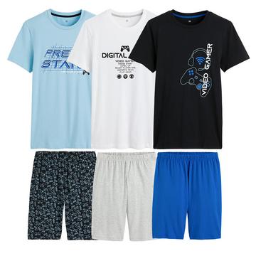 3er-Pack Kurzpyjamas