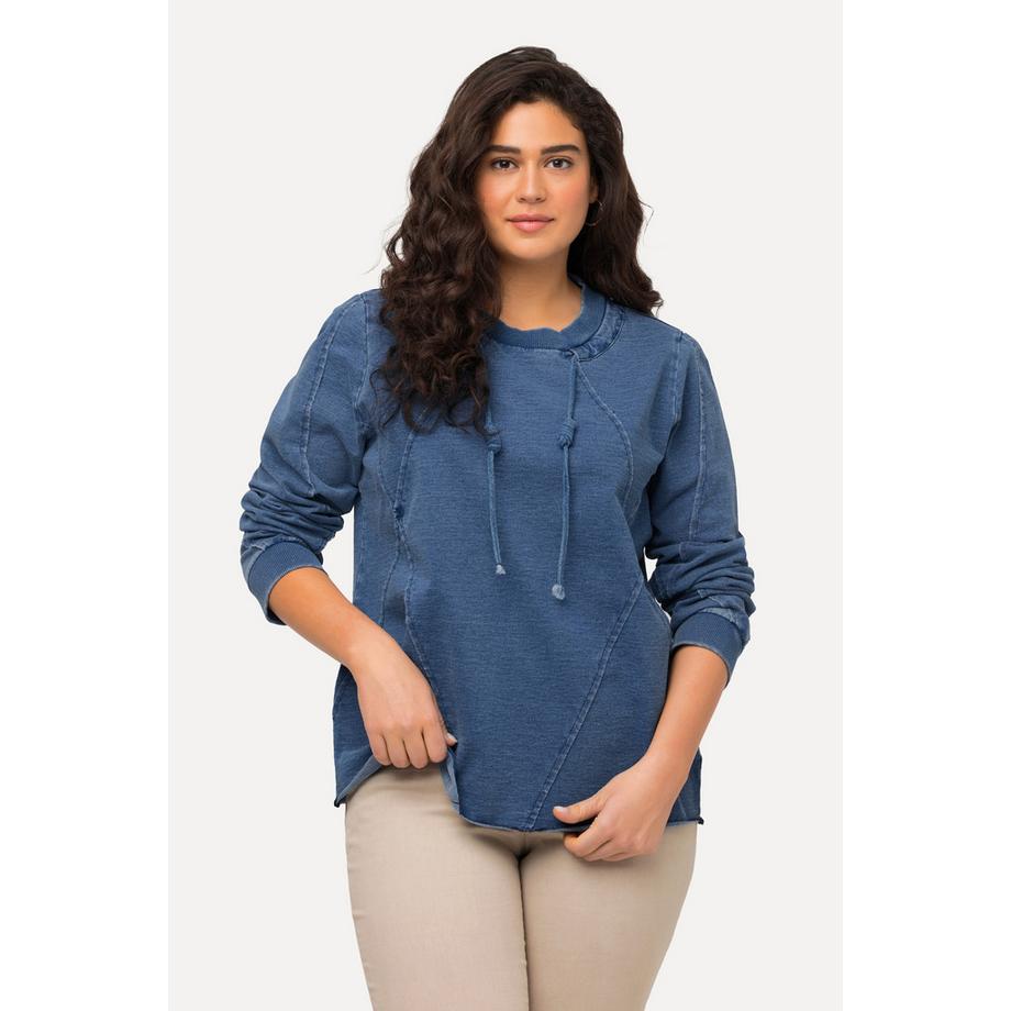 Ulla Popken Surpiqûres Bords Francs Col Rond Manches Longues Sweat-shirt  