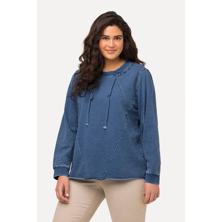 Ulla Popken Surpiqûres Bords Francs Col Rond Manches Longues Sweat-shirt  