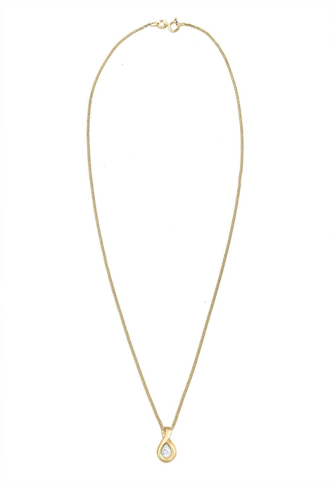 Elli  Halskette Infinity Zirkonia Unendlichkeit 585 Gelbgold 