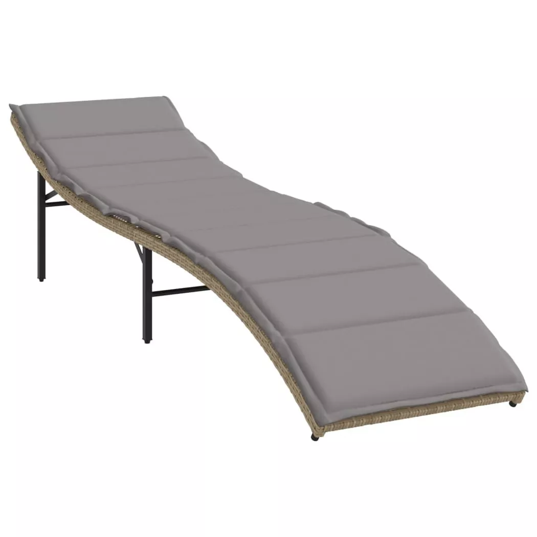 VidaXL - Chaise longue rotin synthétique, One Size, Beige