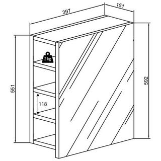 VCM Badspiegel Wandspiegel Hängespiegel Spiegelschrank Badezimmer Flandu L  