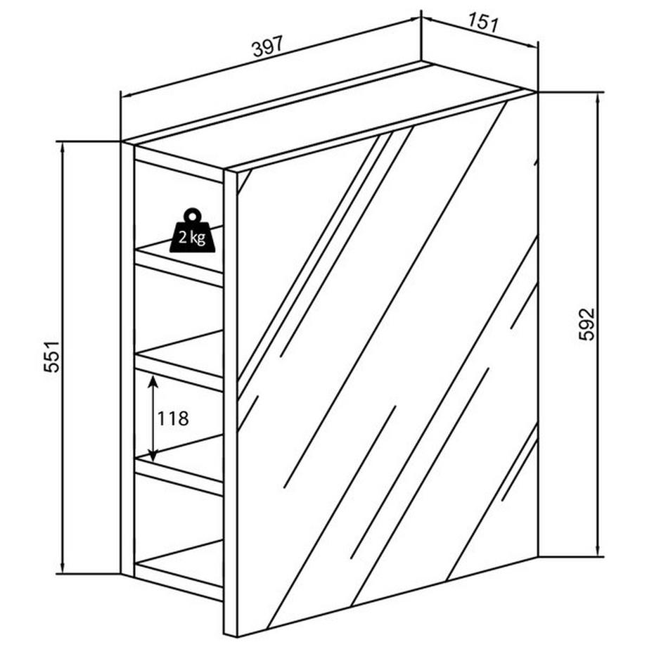 VCM Badspiegel Wandspiegel Hängespiegel Spiegelschrank Badezimmer Flandu L  