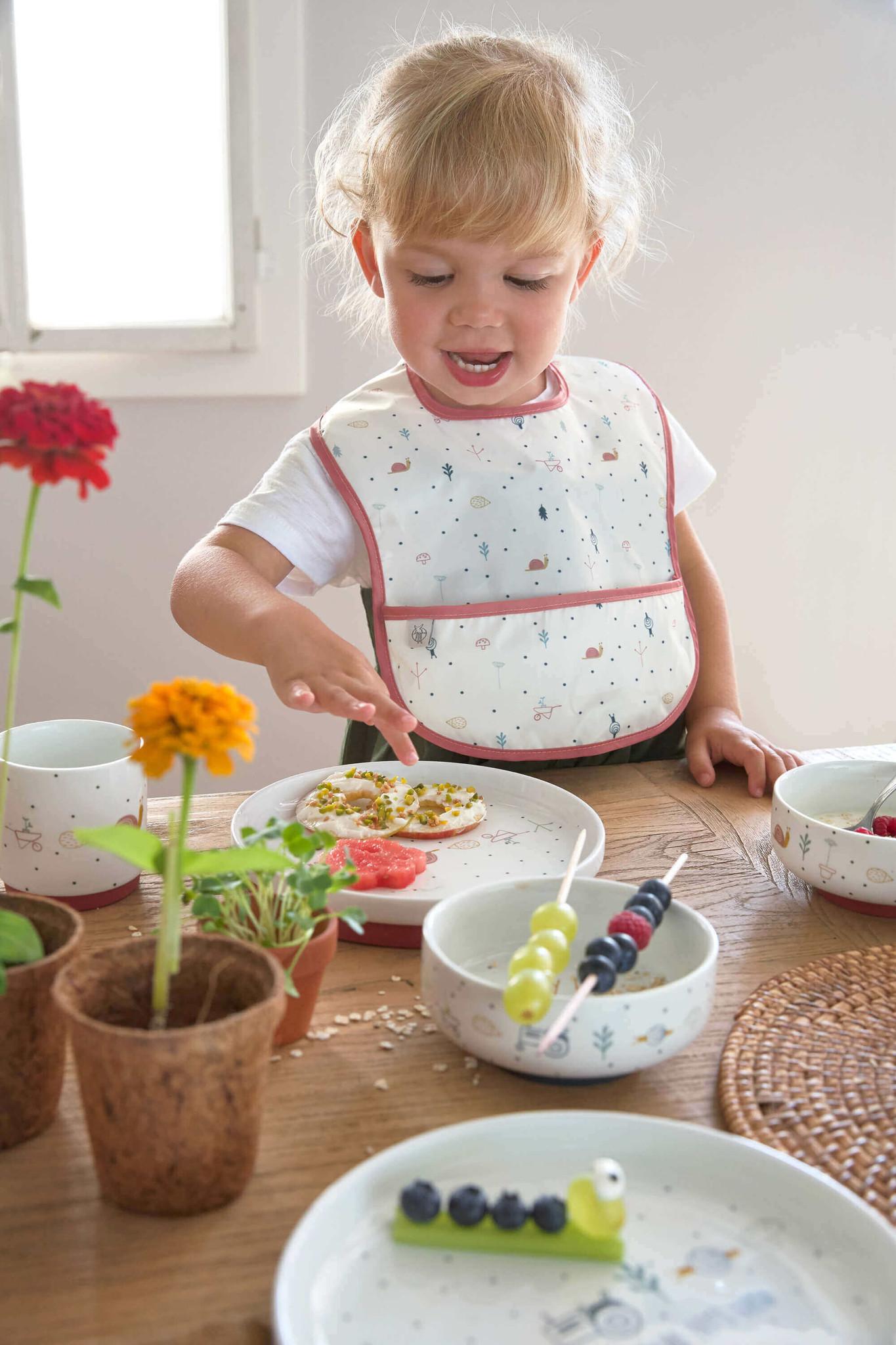 LÄSSIG  Lätzchen mit Auffangtasche Garden Explorer Schnecke 