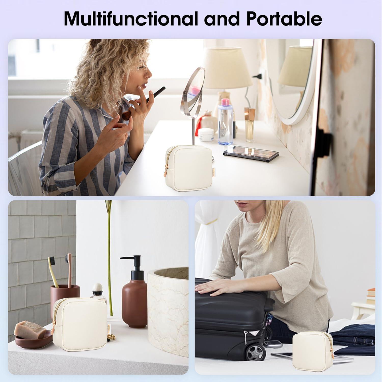 Only-bags.store Mini Make Up Tasche PU Leder Portable Kosmetiktasche mit Reissverschluss  