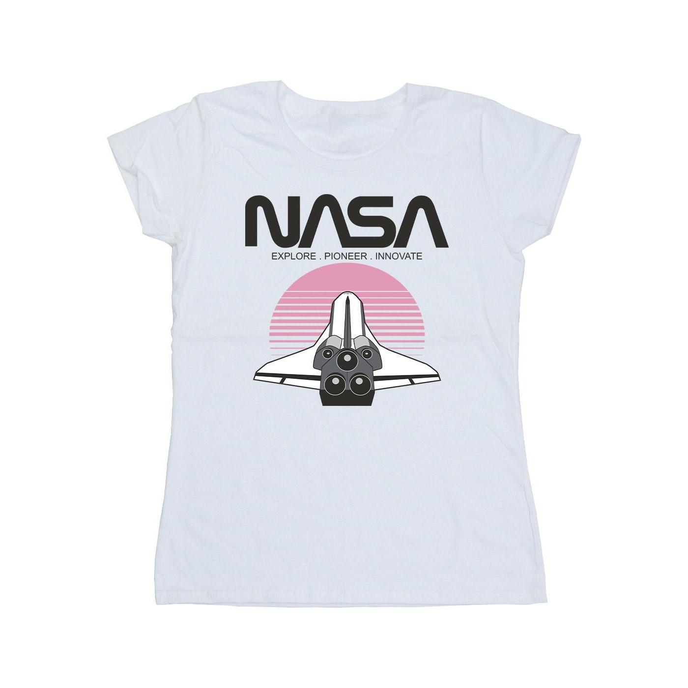 Image of Space Shuttle Sunset Tshirt Damen Weiss M