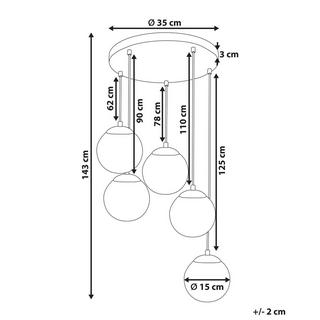 Beliani Wandlampen aus Glas Modern NOEL  