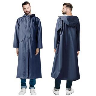 Alopini Langer Wasserdichter Regenmantel Unisex Regenponcho mit Pattentasche  