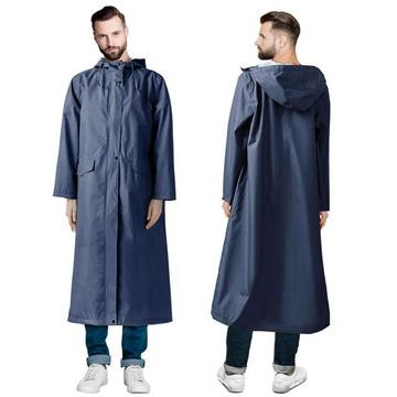 Langer Regenmantel Wasserdichte Regenjacke Unisex Regenponcho mit Pattentasche