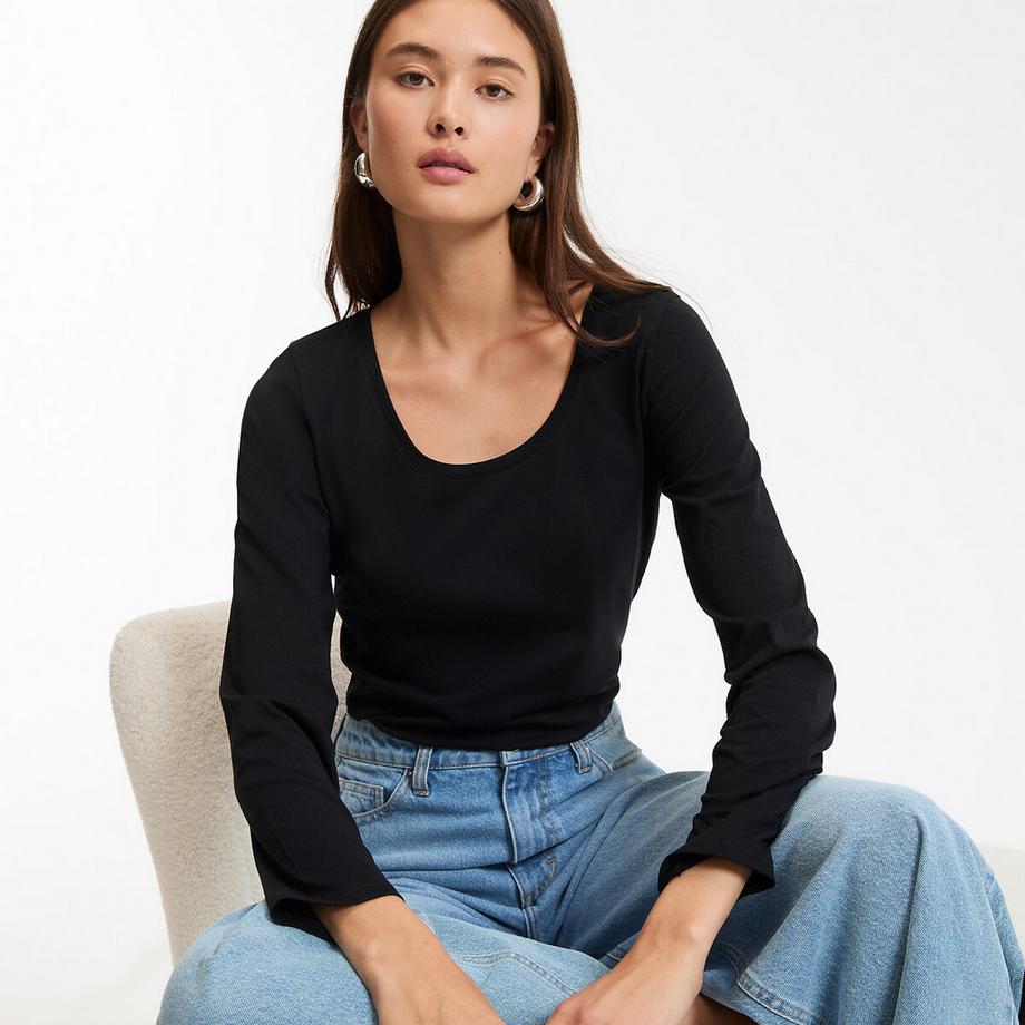 La Redoute Collections T-shirt Manches Longues Col Rond  