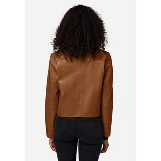 RICANO  Lederjacke Cecila, Bolero Stil mit zeitlosem Polokragen 