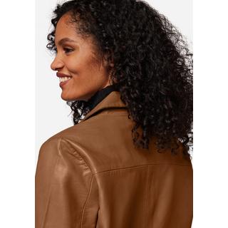 RICANO  Lederjacke Cecila, Bolero Stil mit zeitlosem Polokragen 