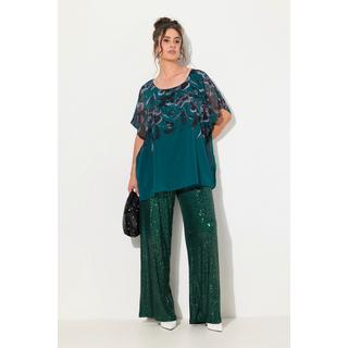 Ulla Popken  Pantalon à sequins. Taille élastique et jambe large 