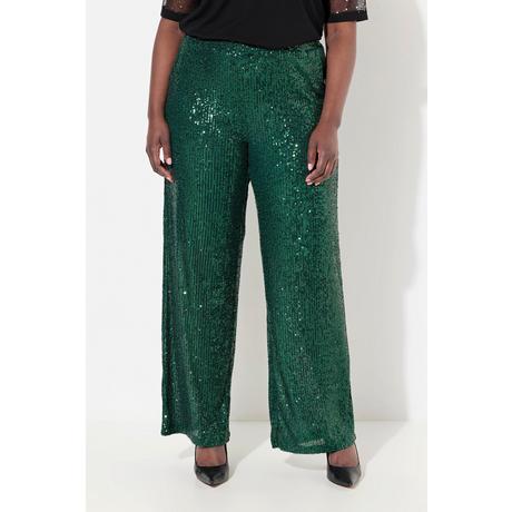 Ulla Popken  Pantalon à sequins. Taille élastique et jambe large 