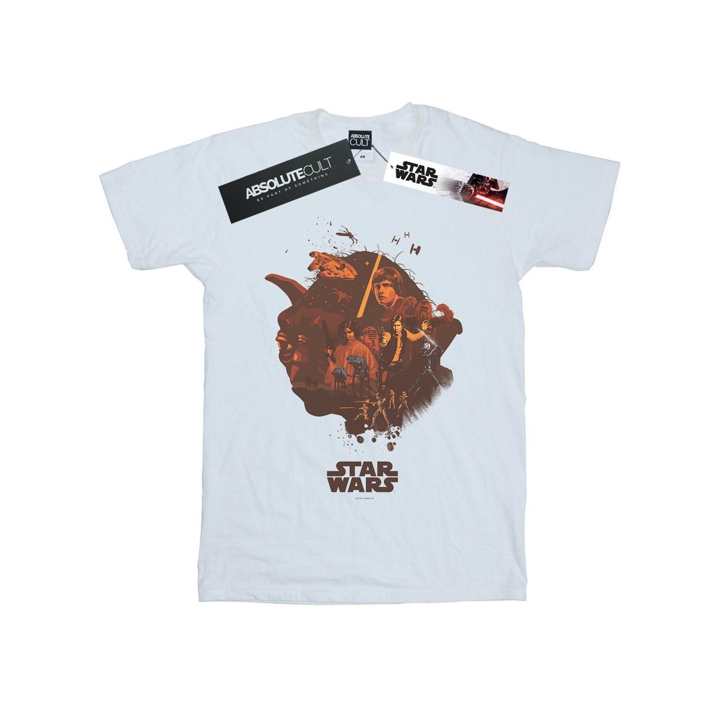 Image of Yoda Montage Tshirt Damen Weiss M